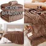 Gruby Koc 300g - zdobiony wytłaczanym wzorem -efekt 3D 160x200cm BRĄZOWY - 5 Gruby Koc 300g - zdobiony wytłaczanym wzorem -efekt 3D 160x200cm BRĄZOWY - 5