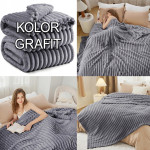 Gruby Koc 300g - zdobiony wytłaczanym wzorem - efekt 3D 160x200cm GRAFITOWY - 10 Gruby Koc 300g - zdobiony wytłaczanym wzorem - efekt 3D 160x200cm GRAFITOWY - 10