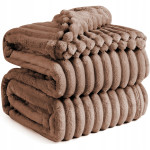 Gruby Koc 300g - zdobiony wytłaczanym wzorem -efekt 3D 200x220cm Brązowy - 1 Gruby Koc 300g - zdobiony wytłaczanym wzorem -efekt 3D 200x220cm Brązowy - 1