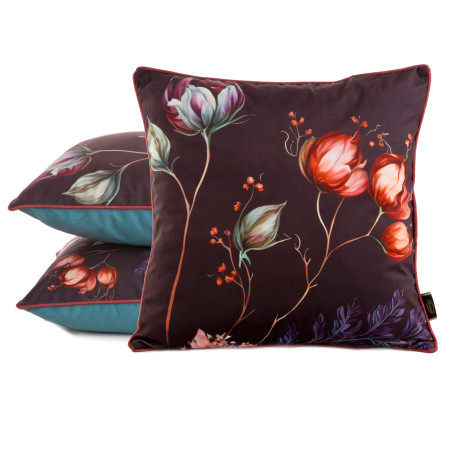 POSZEWKA VELVET 130 45 X 45 CM BORDOWY - 2