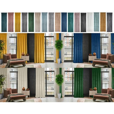 ZASŁONY GOTOWE WELUROWE ZASŁONA NA ŻABKI NA TAŚMIE GRUBE 140x270cm VELVET - 2
