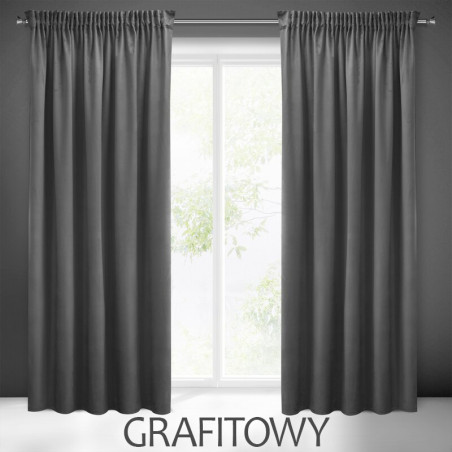 ZASŁONA WELUR NA ŻABKI 140X250 VELVET GRUBA GOTOWA ZACIEMNIAJĄCA NA TAŚMIE - 5