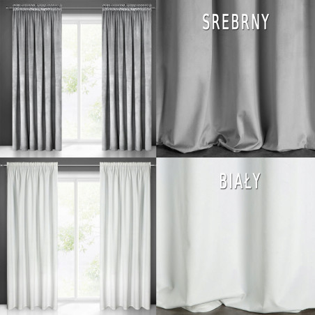 ZASŁONY GOTOWE WELUROWE ZASŁONA NA ŻABKI NA TAŚMIE GRUBE 140X270 VELVET - 10