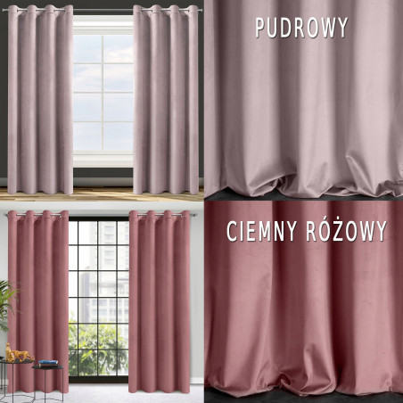 Zasłona Zaciemniająca Jasny Beż Welurowa Welur Welwet Mat EuroFirany - 3