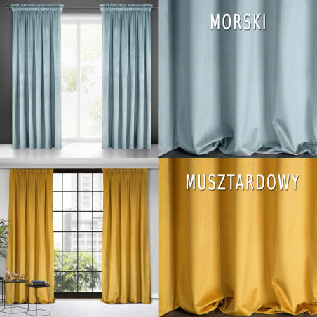 Designerska Zasłona Welwet Na Taśmie Żabki 140x270 Haczyki Tunel Agrafki - 4