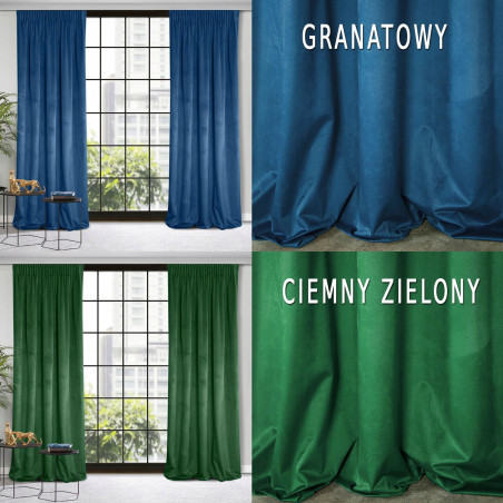 Designerska Zasłona Welwet Na Taśmie Żabki 140x270 Haczyki Tunel Agrafki - 7