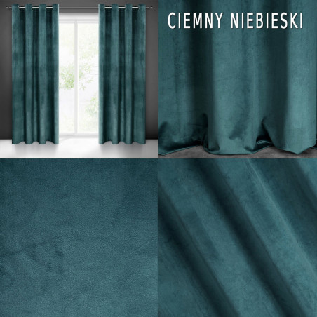 Zasłona Zaciemniająca Na Przelotkach Beż ciepły Kołka 140x250 matowa welwet - 4