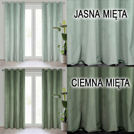 Zasłona Zaciemniająca Jasny Beż Welurowa Welur Welwet Mat EuroFirany - 11
