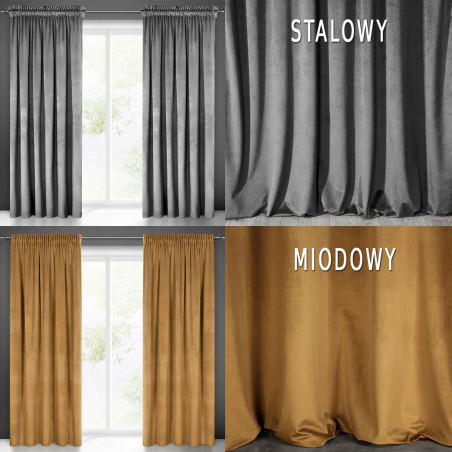 Designerska Zasłona Welwet Na Taśmie Żabki 140x270 Haczyki Tunel Agrafki - 9