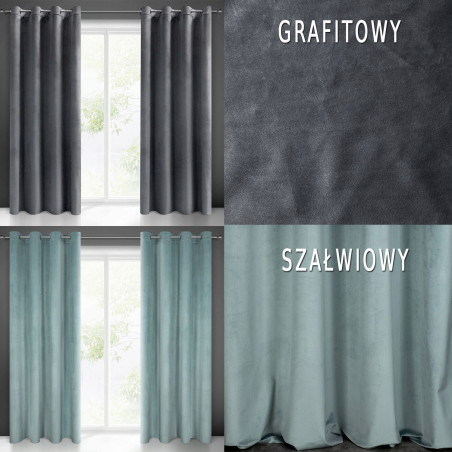Zasłona Zaciemniająca Na Przelotkach Beż ciepły Kołka 140x250 matowa welwet - 6