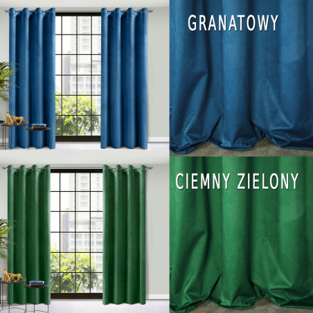 Zasłona Zaciemniająca Na Przelotkach Beż ciepły Kołka 140x250 matowa welwet - 7