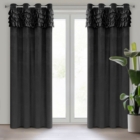 ZASŁONA GOTOWA ERIN 140 X 250 CM CZARNY - 1