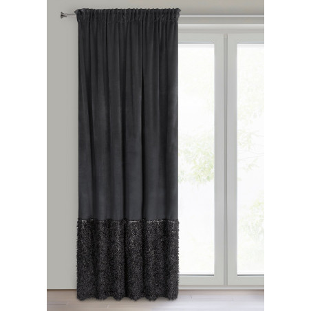 ZASŁONA GOTOWA MARION 2 NA TAŚMIE 140 X 270 CM CZARNY - 2