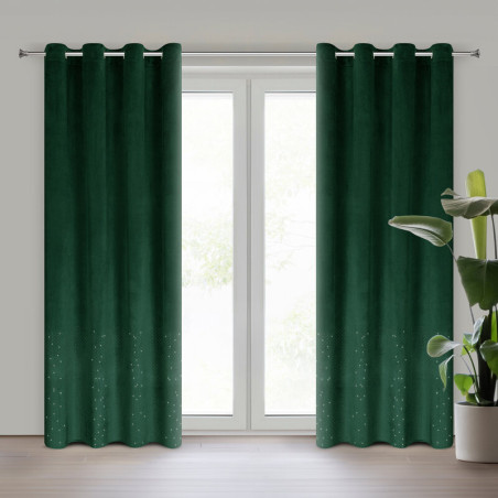 ZASŁONA GOTOWA ARIADNA 140 X 250 CM CIEMNOZIELONY - 1