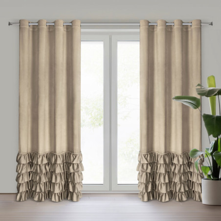 ZASŁONA GOTOWA CARLI 140 X 250 CM CIEMNOBEŻOWY - 11