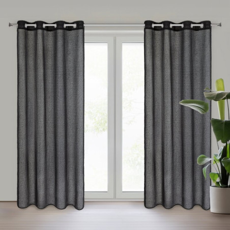 ZASŁONA GOTOWA AGIS 140 X 250 CM CZARNY - 1