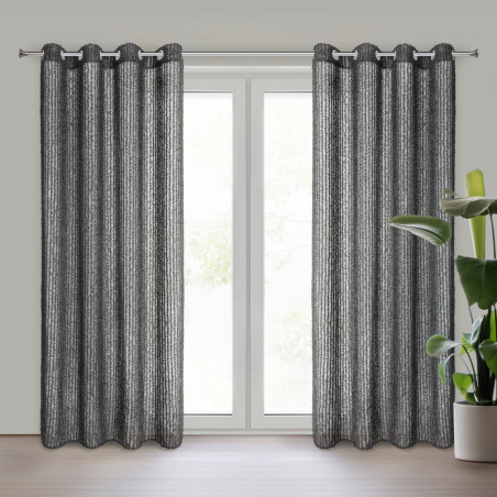 ZASŁONA GOTOWA SELMA 135 X 250 CM CZARNY - 1