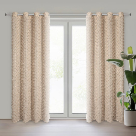 ZASŁONA GOTOWA AURELIA 135 X 250 CM BEŻOWY - 1