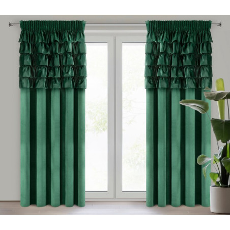 ZASŁONA GOTOWA AURA NA TAŚMIE 140 X 270 CM CIEMNOZIELONY - 1