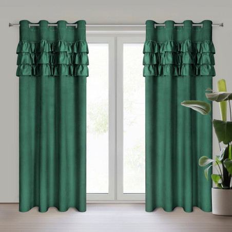 ZASŁONA GOTOWA SAMI 140 X 250 CM CIEMNOZIELONY - 1