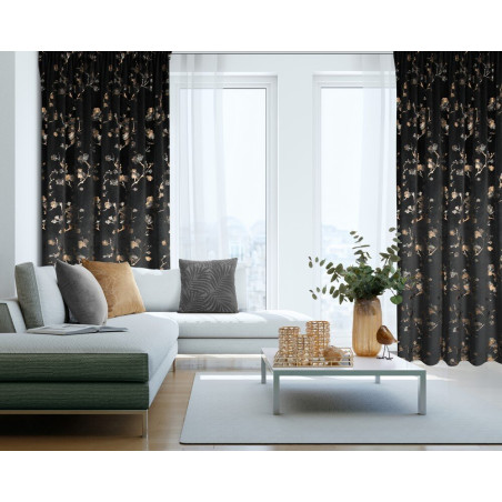 ZASŁONA GOTOWA SELENA NA TAŚMIE 140 X 270 CM CZARNY - 2
