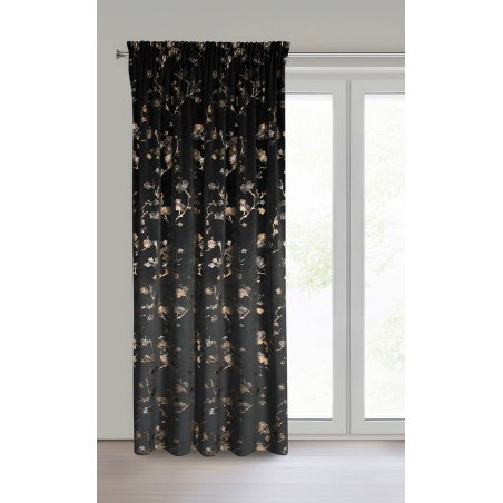 ZASŁONA GOTOWA SELENA NA TAŚMIE 140 X 270 CM CZARNY - 3