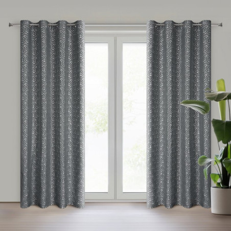 ZASŁONA GOTOWA SEMI 140 X 250 CM STALOWY - 1