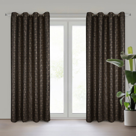 ZASŁONA GOTOWA SEMI 140 X 250 CM CZARNY - 10