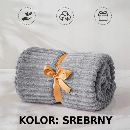 Koc 160x200cm NARZUTA KAPA PLED Łóżko Kanapę Lekki 3D Wytłaczany NIEBIESKI - 9