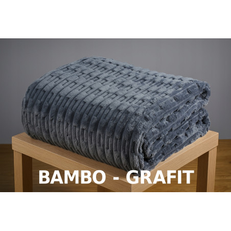 Gruby Koc 300g - zdobiony wytłaczanym wzorem - efekt 3D 200x220cm SZARY - 2 Gruby Koc 300g - zdobiony wytłaczanym wzorem - efekt 3D 200x220cm SZARY - 2