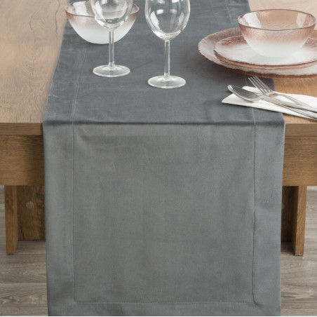 OBRUS MELINDA 40 X 140 CM STALOWY - 6