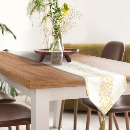 OBRUS MAJORKA 30 X 180 CM BIAŁY - 1