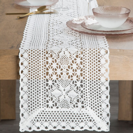 OBRUS MEGGY 32 X 140 CM BIAŁY - 6