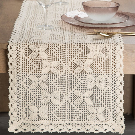 OBRUS MARTHA 40 X 140 CM JASNOBEŻOWY - 1