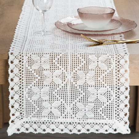 OBRUS MARTHA 40 X 140 CM BIAŁY - 6
