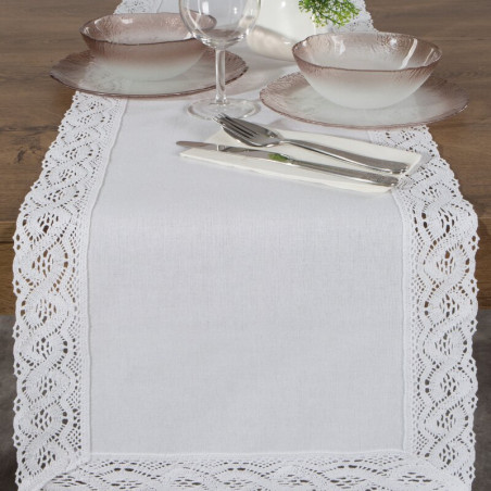 OBRUS SUSAN 40 X 140 CM BIAŁY - 5
