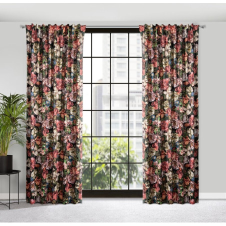 Zasłona Gotowa Peonia Na Taśmie 140x270cm Bordowy - 2