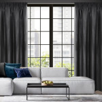 Zasłona Aggie 140x270cm - Czarna - Taśma - 10 Zasłona Aggie 140x270cm - Czarna - Taśma - 10