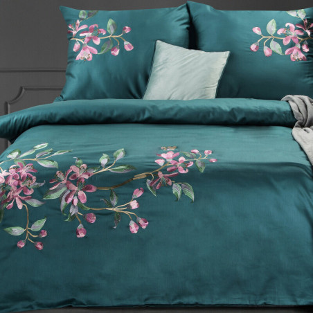 Komplet Pościeli Haft5 160x200cm, 2 szt. 70x80cm Turkusowy - 1