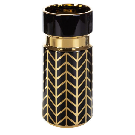 Wazon Dekoracyjny Milana3 - Czarny/Złoty 13X30 - 1