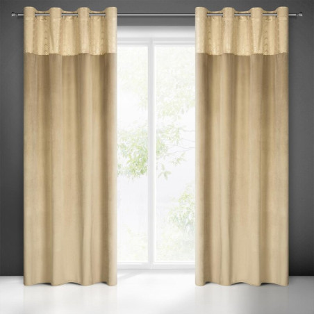 Zasłona Gotowa Elen 140X250Cm Beżowy - Przelotki - 1