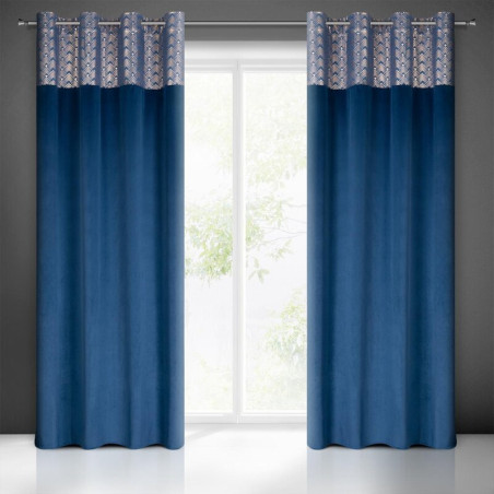 Zasłona Gotowa Elen 140X250Cm Granatowy - Przelotki - 1