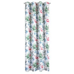Dekoracyjna Zasłona Janete 140x250cm - Biały/Czerwony - Przelotki - 3 Dekoracyjna Zasłona Janete 140x250cm - Biały/Czerwony - Przelotki - 3