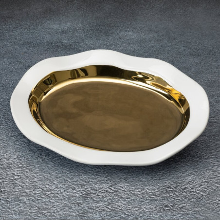 Patera Dekoracyjna Maja2 - Biały/Złoty 31X22X4 - 2